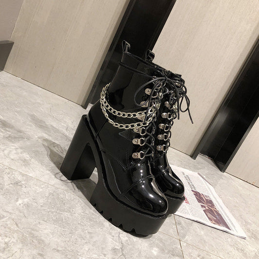 Lynda – Bottes à plateforme en cuir vegan pour femmes