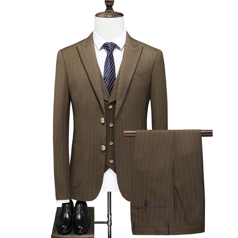 Eric – Costume Rayé Slim-Fit pour Homme