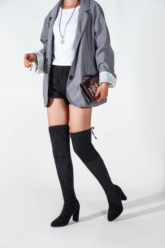 Harriet – Bottes Hautes en Daim Végétalien Premium pour Femme