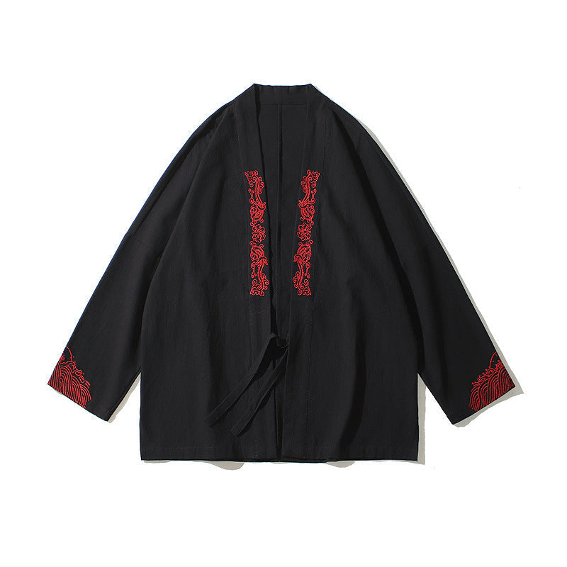 Frank – Cardigan Kimono avec Broderie pour Homme au Style Haori Classique