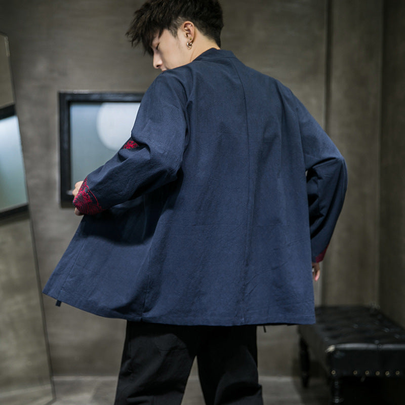 Frank – Cardigan Kimono avec Broderie pour Homme au Style Haori Classique