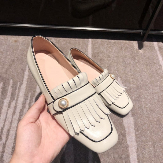 Kathleen – Sneaker vintage pour femme en cuir vegan avec franges
