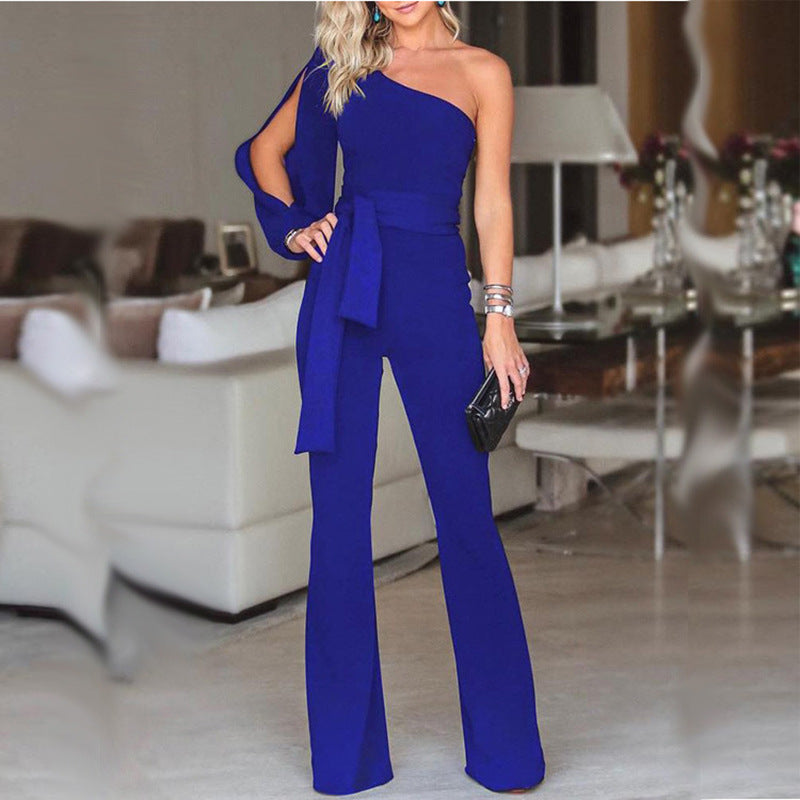 Gillian – Combinaison Femme à Épaule Unique avec Taille Haute