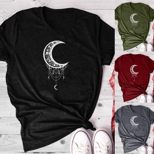 Alice – T-shirt pour femme avec imprimé soleil et lune
