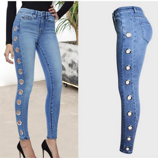 Sophia – Jean moulant pour femme avec délavage