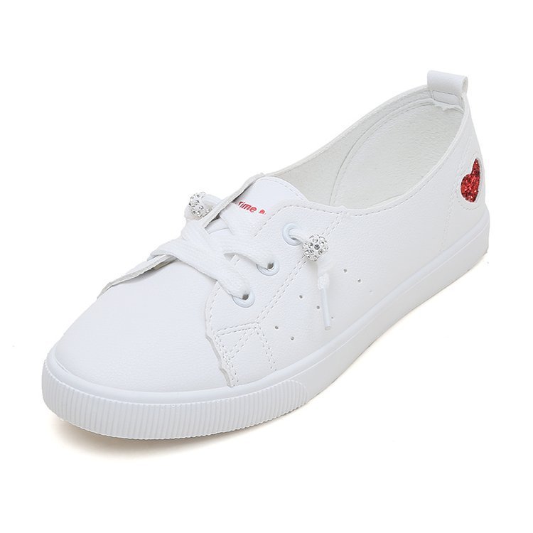 Francesca – Baskets Fluffy avec Motif Cœur en Blanc