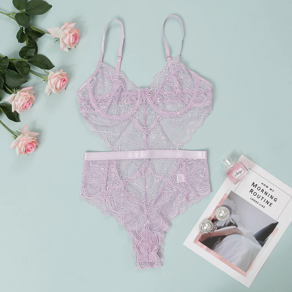Lily – Corset Monopièce en Dentelle Sexy pour Femmes