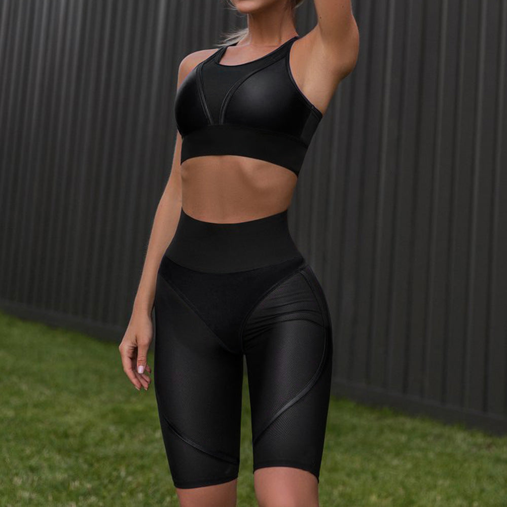 Caroline – Ensemble de Leggings Taille Haute en Cuir Vegan Premium pour Femmes
