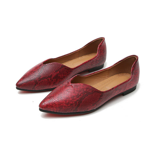 Rose – Ballerines avec Motif Serpent