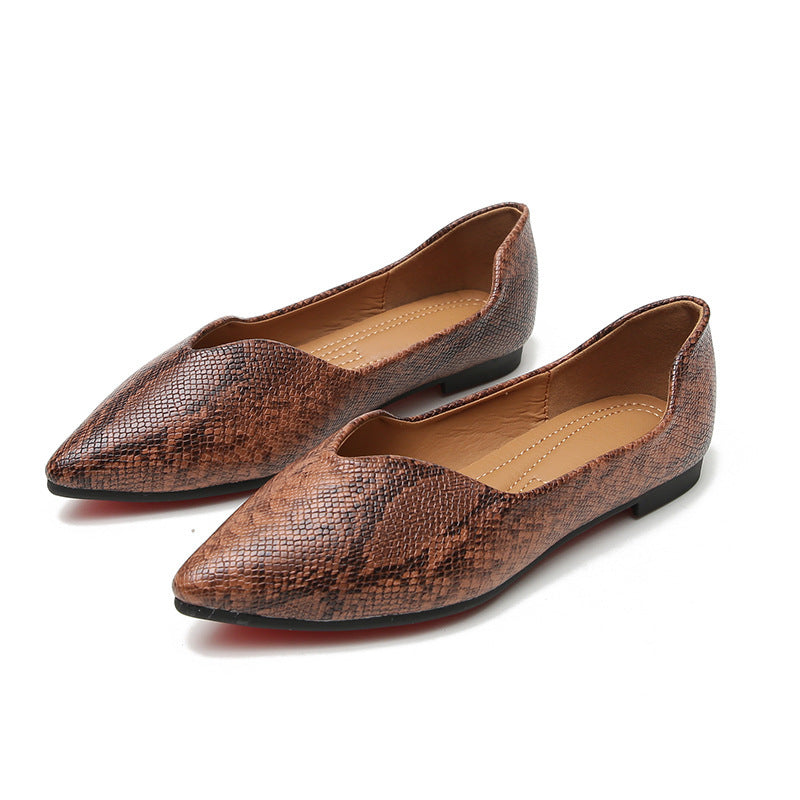 Rose – Ballerines avec Motif Serpent