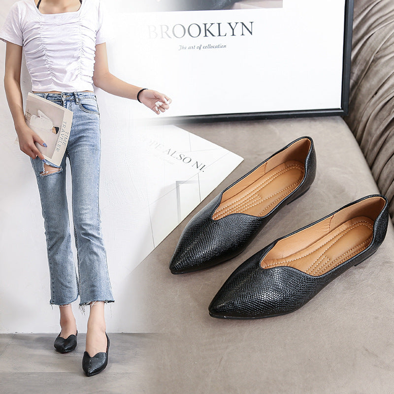 Rose – Ballerines avec Motif Serpent