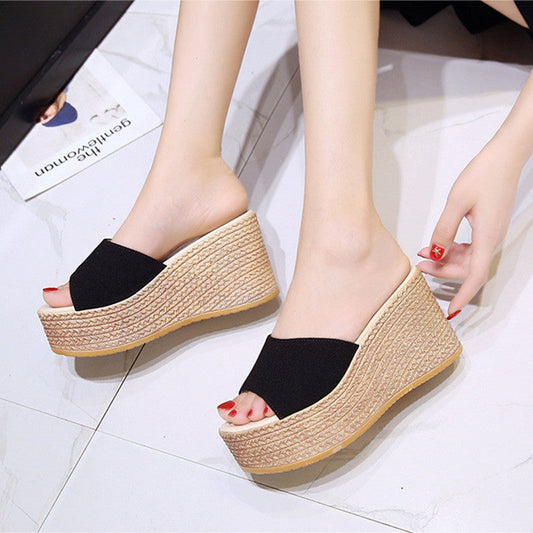 Amanda – Sandales pour Femmes avec Talon Compensé et Paillettes