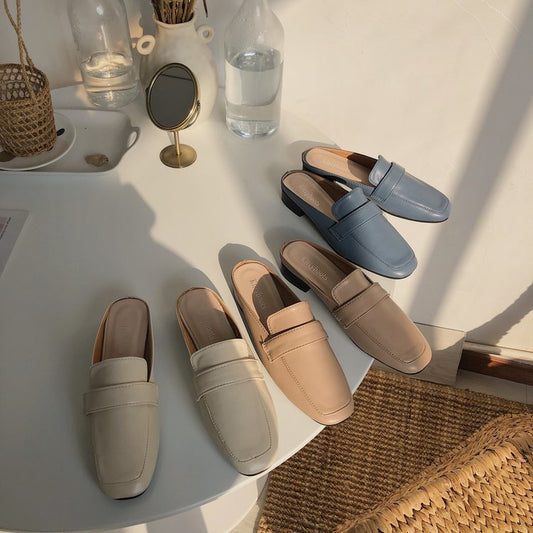 Jacqueline – Chaussures Plates avec Couvre-orteils en Cuir Vegan