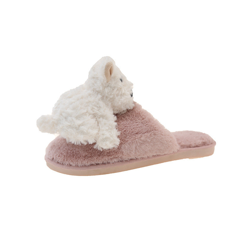 Donna – Pantoufles Chiot en Coton pour Femmes