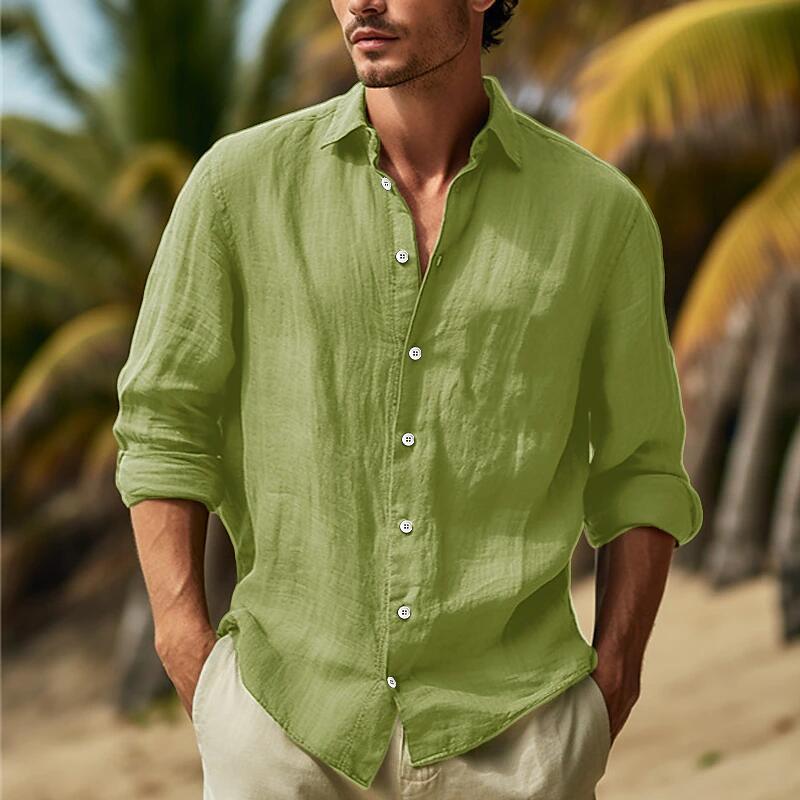 Brett – Chemise décontractée pour homme en grande taille unie