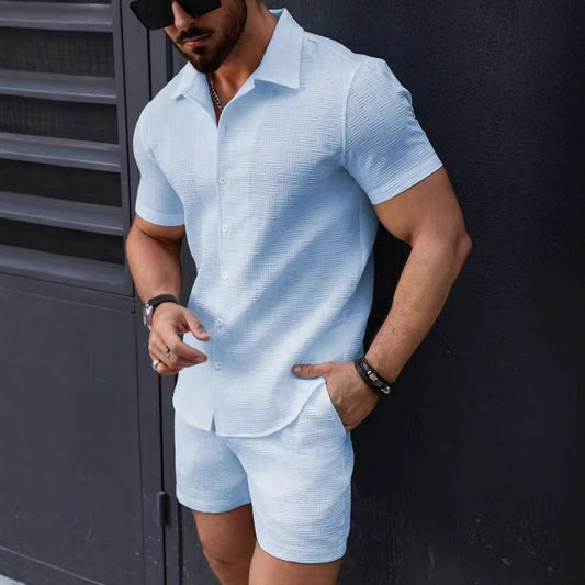 Grant – Chemise à Manches Courtes et Shorts pour Hommes en Style Sportif
