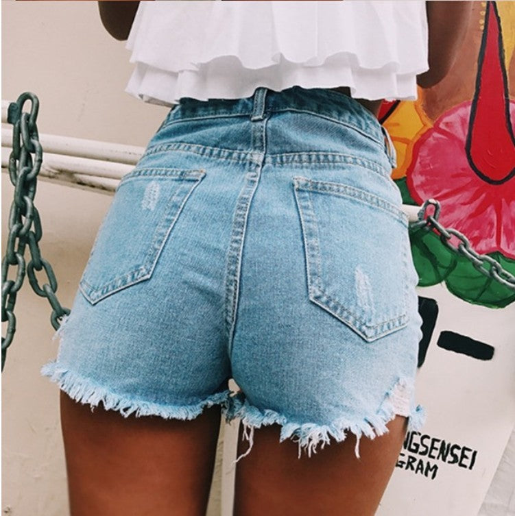 Tracy – Shorts en Jean Rétro pour Femmes avec Déchirures