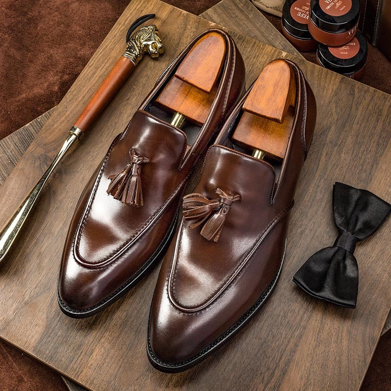 Doug – Chaussures à franges décontractées en cuir végan