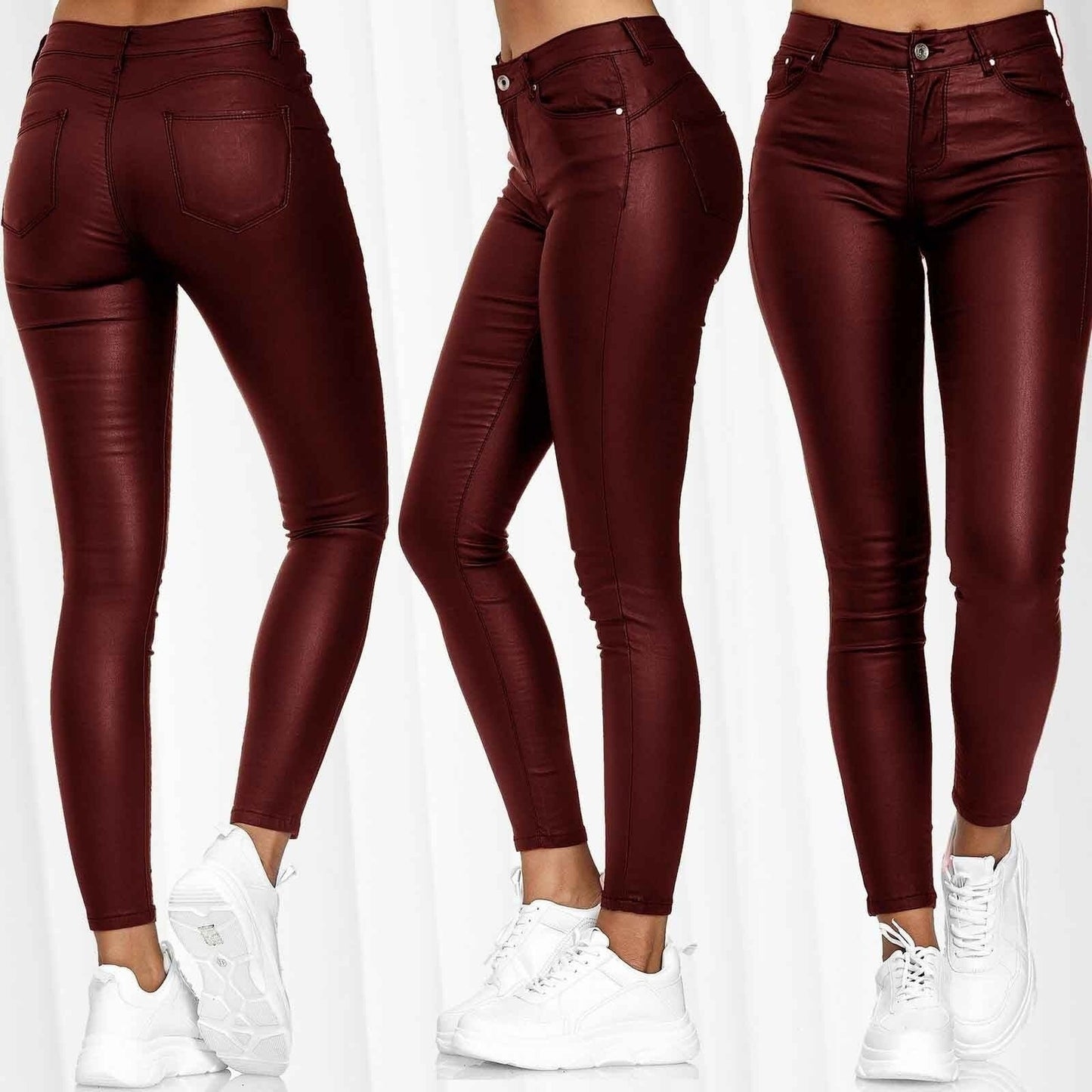 Jane – Pantalon en Cuir Végétalien Uni