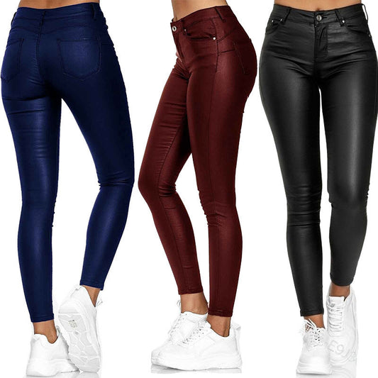 Jane – Pantalon en Cuir Végétalien Uni