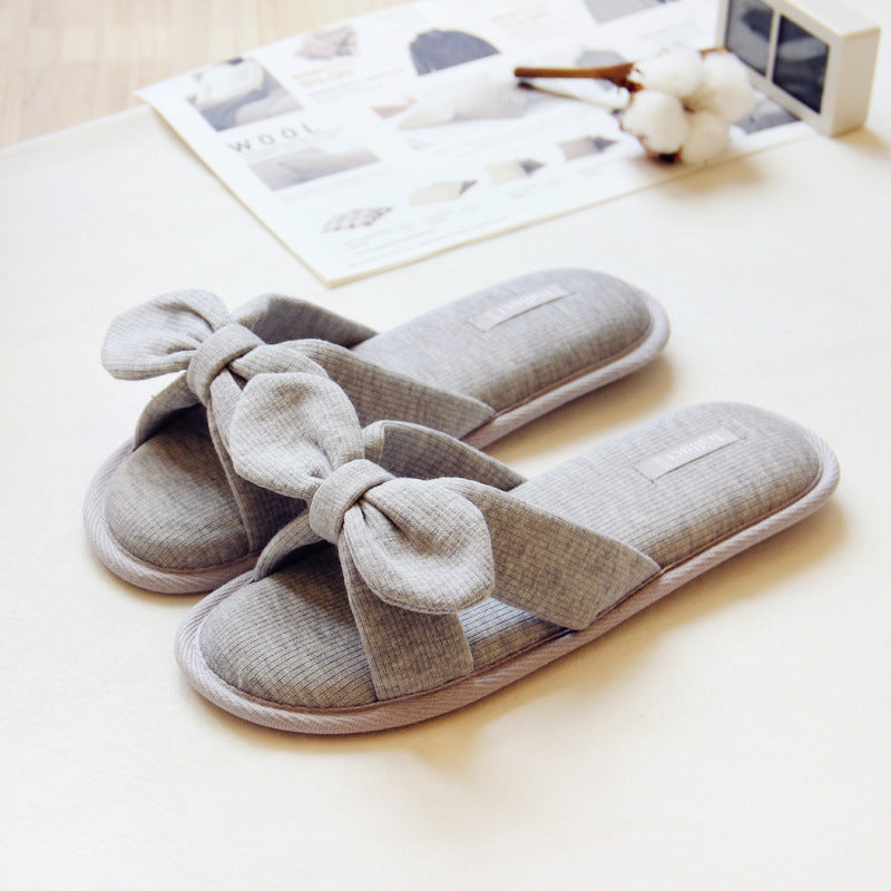 Wendy – Chaussons de Bain Antidérapants en Coton avec Nœud