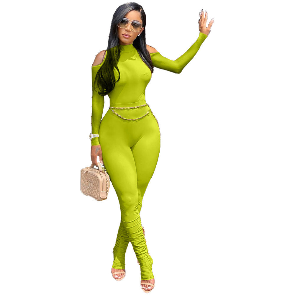 Rachael – Longue Combinaison Femme avec Zip et Plis