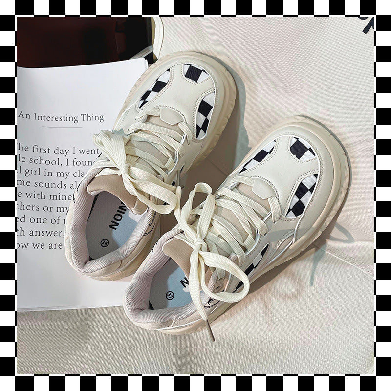 Jasmine – Chaussures de Sport Rétro à Carreaux et Grande Pointe