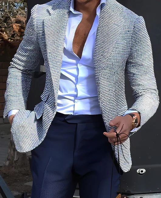 Felix – Blazer Rayé pour Homme en Coupe Slim