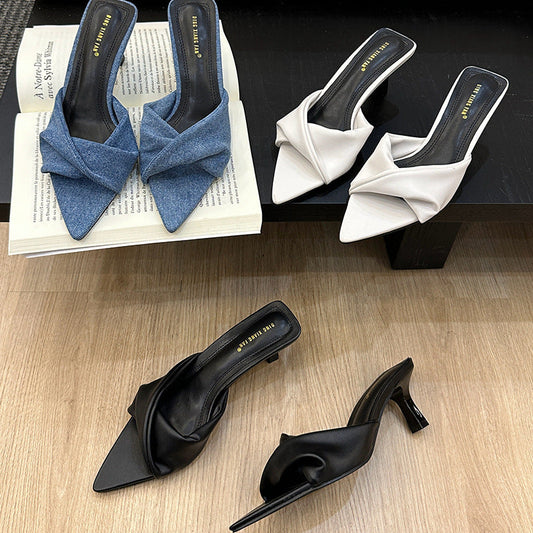 Grace – Sandales en Denim à Talons Hauts