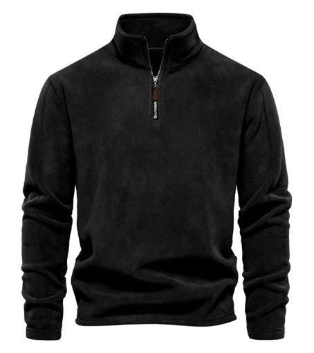 Edward – Stehkragen Zip Sweatshirt mit Fleece, lässiger Pullover