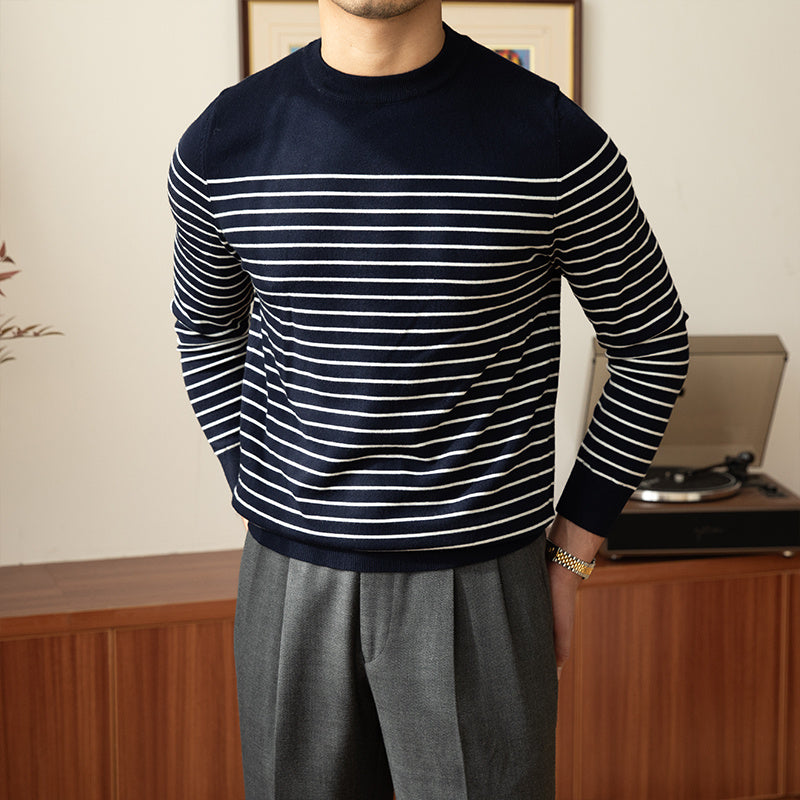 Gilbert – Pull Vintage à Col Rond pour Hommes