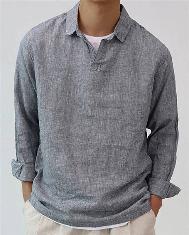 Ray – Oversize Herrenpullover mit langen Ärmeln in einfarbigem Design