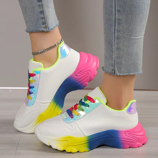 Imogen – Chaussures de Sport pour Femmes Arc-en-Ciel à Semelle Épaisse