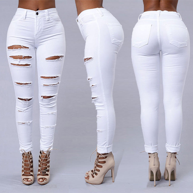 Francesca – Jean déchiré taille haute pour femmes