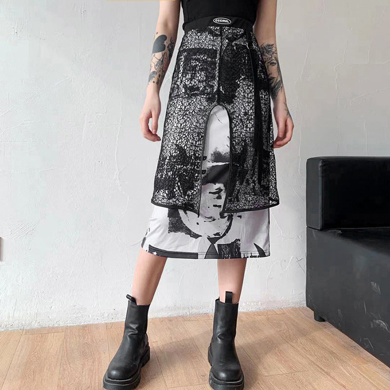 Joanne – Jupe Dégradé à Motifs Floraux