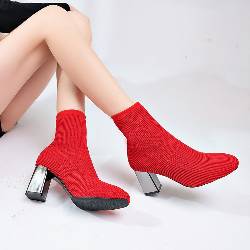 Julie – Bottes Élastiques à Talons Hauts pour Femmes