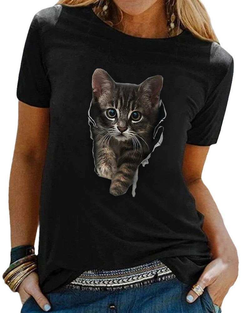 Tamara – T-shirt Décontracté à Manches Courtes et Col Rond
