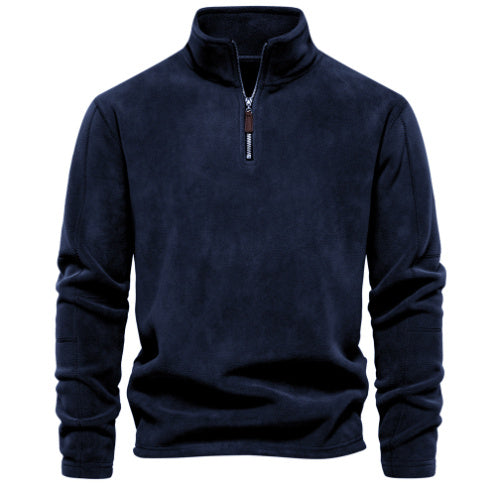 Edward – Stehkragen Zip Sweatshirt mit Fleece, lässiger Pullover