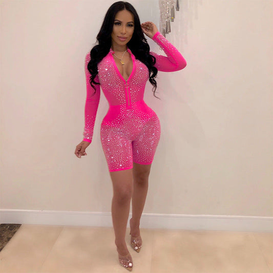 Natalie – Jumpsuit Sexy pour Femmes avec Inserts en Maille