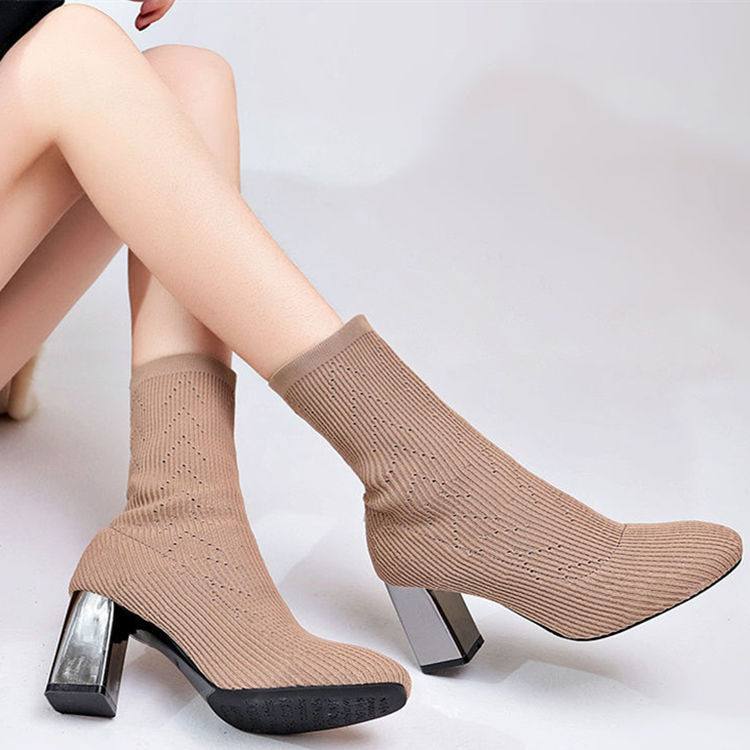 Julie – Bottes Élastiques à Talons Hauts pour Femmes