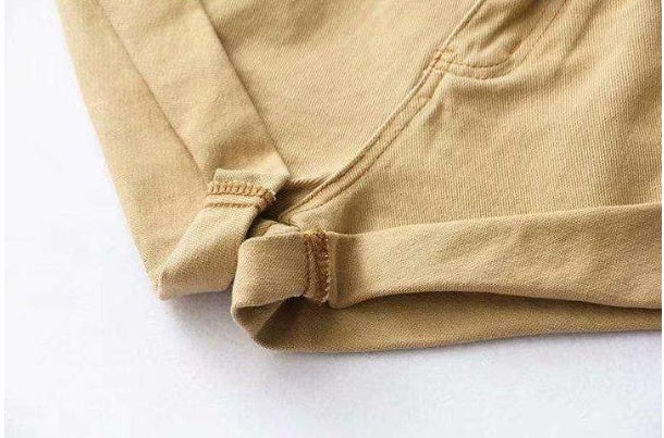 Sandra – Shorts en denim à taille haute avec ceinture élastique et jambes larges