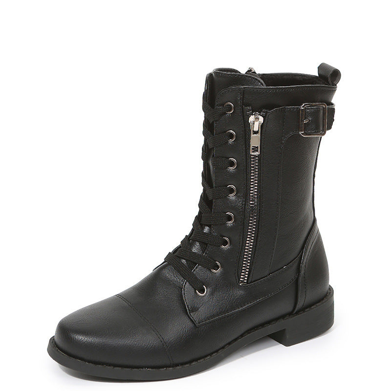 Nicola – Bottines à Lacets avec Fermeture Éclair Latérale pour Femme