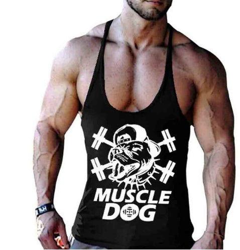 Gary – Gilet de Fitness Cartoon avec Impression de Chien Musclé
