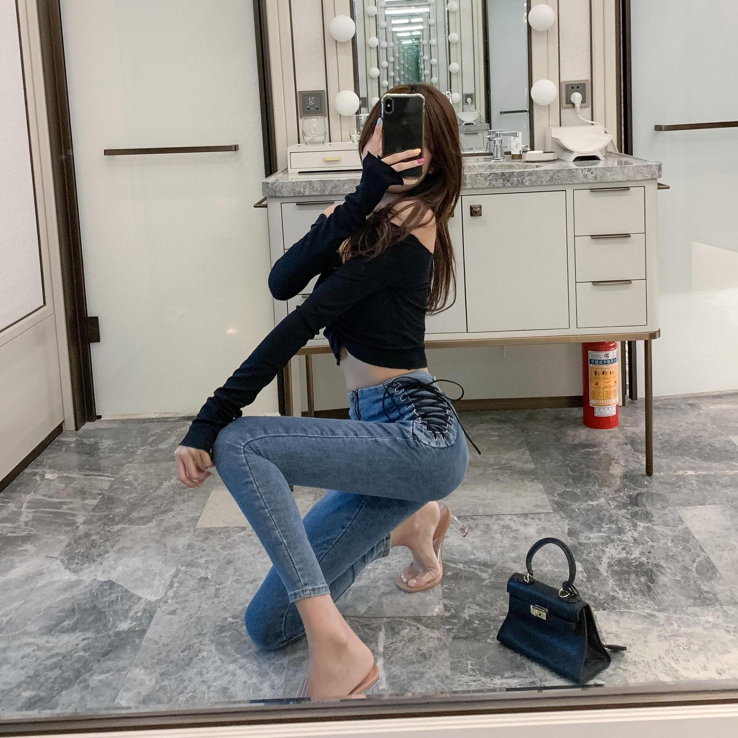 Phoebe – Jean Skinny Slim Taille Haute