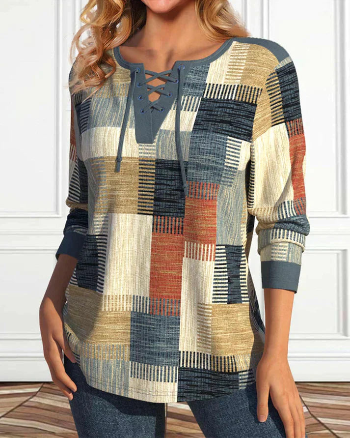 Sandra – Top avec motif géométrique