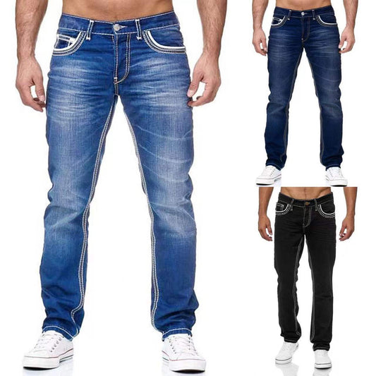 Julian – Jean pour homme avec poches, coupe droite, style business casual quotidien