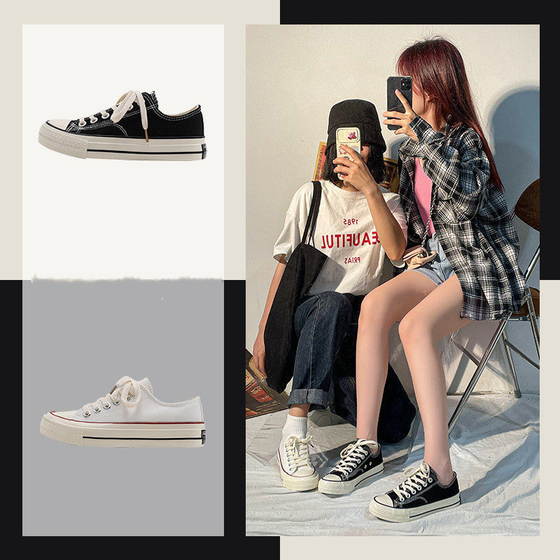 Anne – Chaussures basses en toile style années 70 pour femmes
