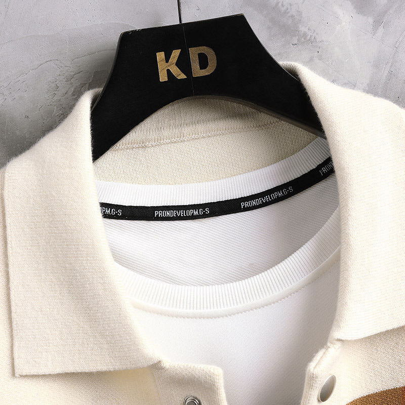 Stanley – Cardigan avec Revers Automnaux et Harmonisation des Couleurs