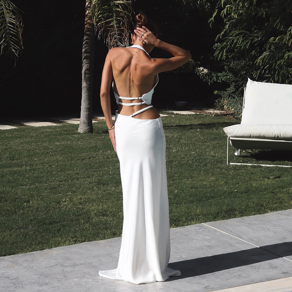 Nicola – Top Dos Nu Monochrome Élégant