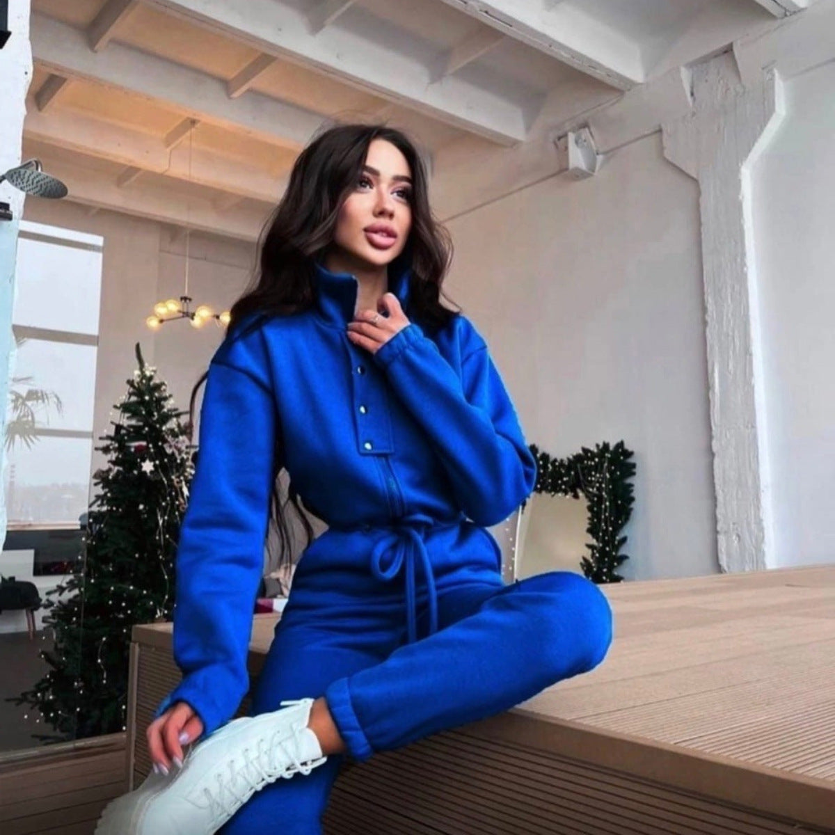 Denise – Jumpsuit décontracté à col montant pour femmes